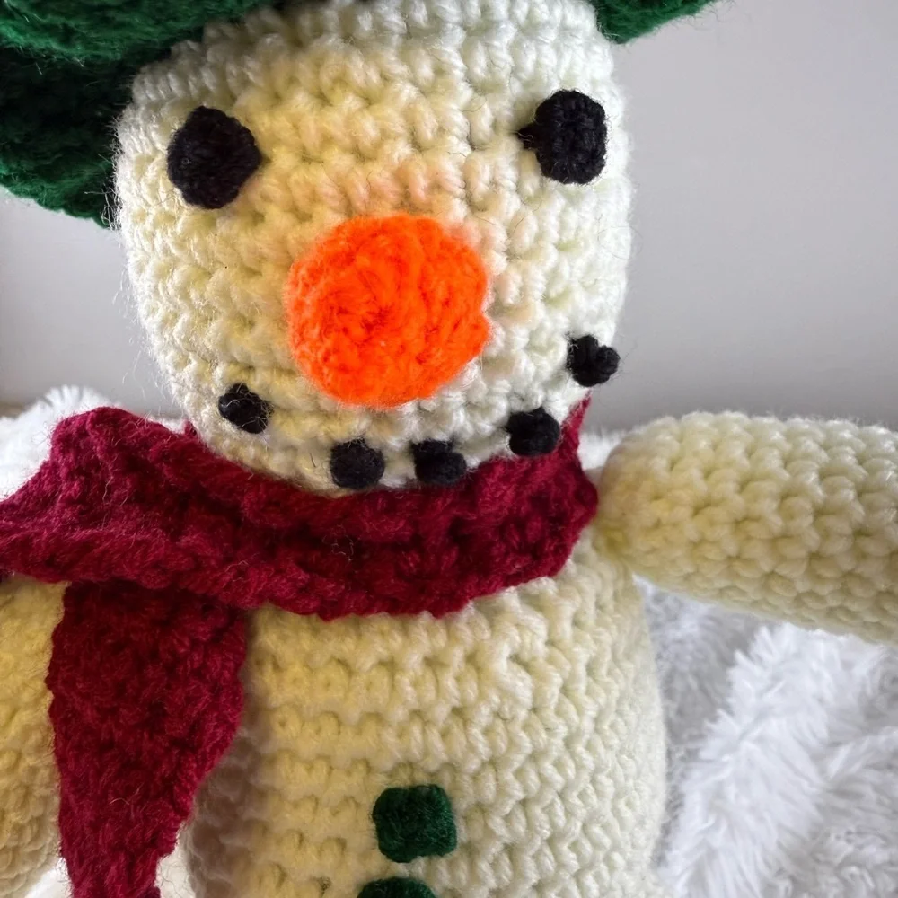 Handmade Green and Red Crochet Hat T30